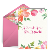 Watercolor Bouquet Thank You card image