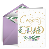 Congrats Grad Flowers card image