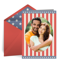 Stars and Stripes Oval Photo card image