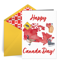 Happy Canada Day Map card image