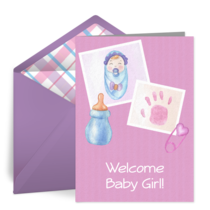 Scrapbook Baby Girl card image